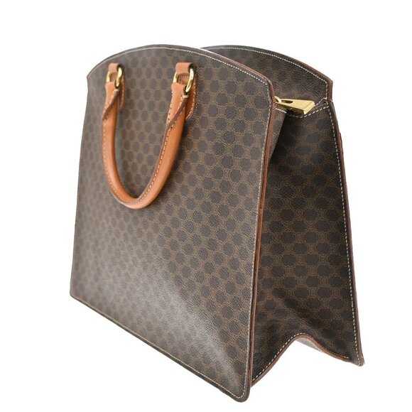 CELINE Logo Macadam Pattern Hand Bag PVC Leather GHW Made in Itay 83KB264 - Picture 4 of 15